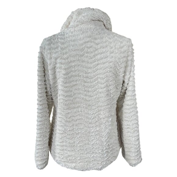 Patagonia Pelage Fleece Jacket M Medium Cream Fuzzy Double Breasted - Picture 3 of 9